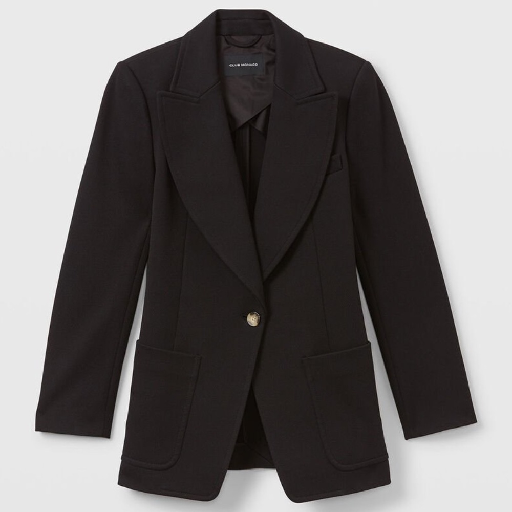 Club Monaco Black Twill Blazer